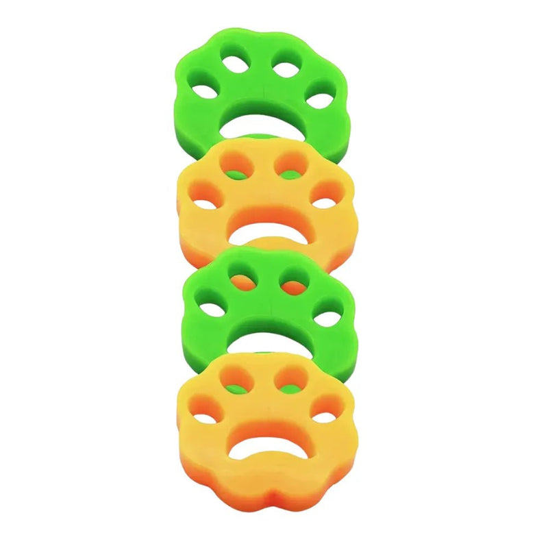 4 Pcs Washable TPE Cat Paw Shape Cat Hair Remover - GreenFur