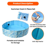 4 - Piece Set Large Dog Portable Summer Pool Collection Dog Toy - GreenFur