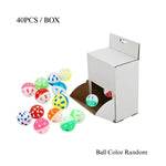 40 Pcs Box Colorful Bell Cat Toy Ball Interactive Self Play Pet Toy - GreenFur