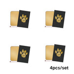 4Pcs Pet Souvenirs Set 1 Ink Pads and 2 Paper Pet Inkless Paw Print Kit - GreenFur