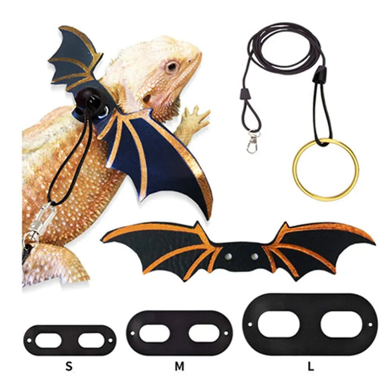 5 Pack Detachable Adjustable Reptile Lizard Wing Leas Bearded Dragon Leashes and Harnesses - GreenFur