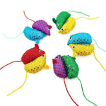 5 Pack Multi - Color Sequin Little Mouse Cat Toy for Cats - GreenFur