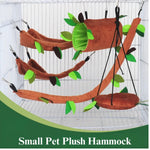5 Pack Set Small Animals Cage Accessories Hanging Warm Bed Hamster Hammock - GreenFur