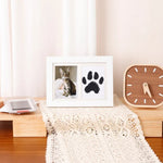 7" Cat Dog Memory Keepsake Photo Display Table Pet Paw Print Picture Frame - GreenFur
