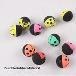 70 Pieces Per Box Cute Ladybug Shaped High Elastic Cat Toy Ball - GreenFur