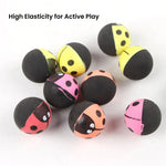 70 Pieces Per Box Cute Ladybug Shaped High Elastic Cat Toy Ball - GreenFur