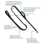 71'' Double - Layer Reflective Dog Leash for Large and Medium Dogs - GreenFur