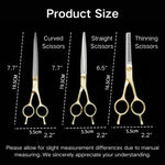 7.7 Inch and 6.5 Inch Stainless Steel Pet Grooming Scissors - GreenFur