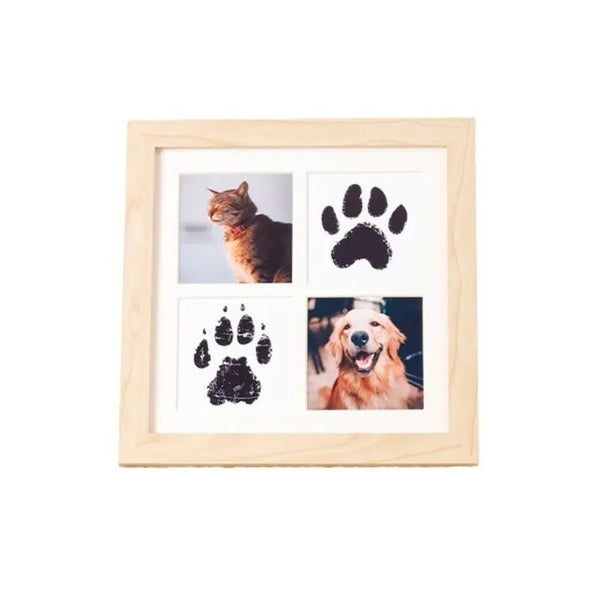 8" Pet Memory Keepsake Photo Display Table Cat Dog Paw Print Picture Frame - GreenFur
