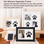 8" Pet Memory Keepsake Photo Display Table Cat Dog Paw Print Picture Frame - GreenFur