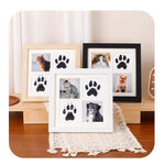 8" Pet Memory Keepsake Photo Display Table Cat Dog Paw Print Picture Frame - GreenFur