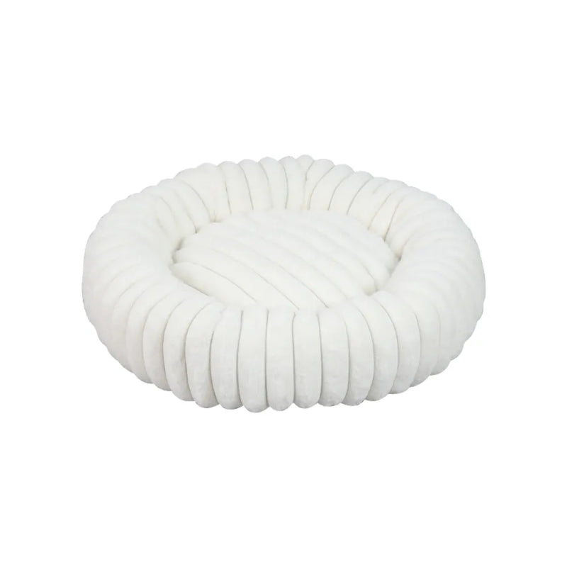 L Size Round Dog Bed Non-slip Soft Plush Cat Pet Bed