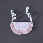 A Set Cat Knitted Bib and Beret Hat with Pearl Bow for Celebration - GreenFur