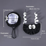 A Set Cat Knitted Bib Beret Hat with 3D Floral Bowknot Design - GreenFur