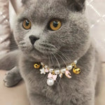 Adjustable Bow Star Moon Pet Necklace with Bell - GreenFur