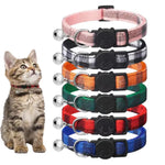 Adjustable Breakaway Buckle Cat Collar with Bell - GreenFur