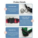 Adjustable Breakaway Buckle Cat Collar with Bell - GreenFur
