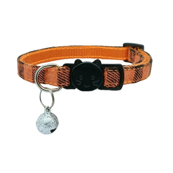 Adjustable Breakaway Buckle Cat Collar with Bell - GreenFur