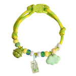 Adjustable Breathable Cute Polyester Cat Collar with Bell - GreenFur