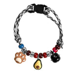 Adjustable Breathable Cute Polyester Cat Collar with Bell - GreenFur