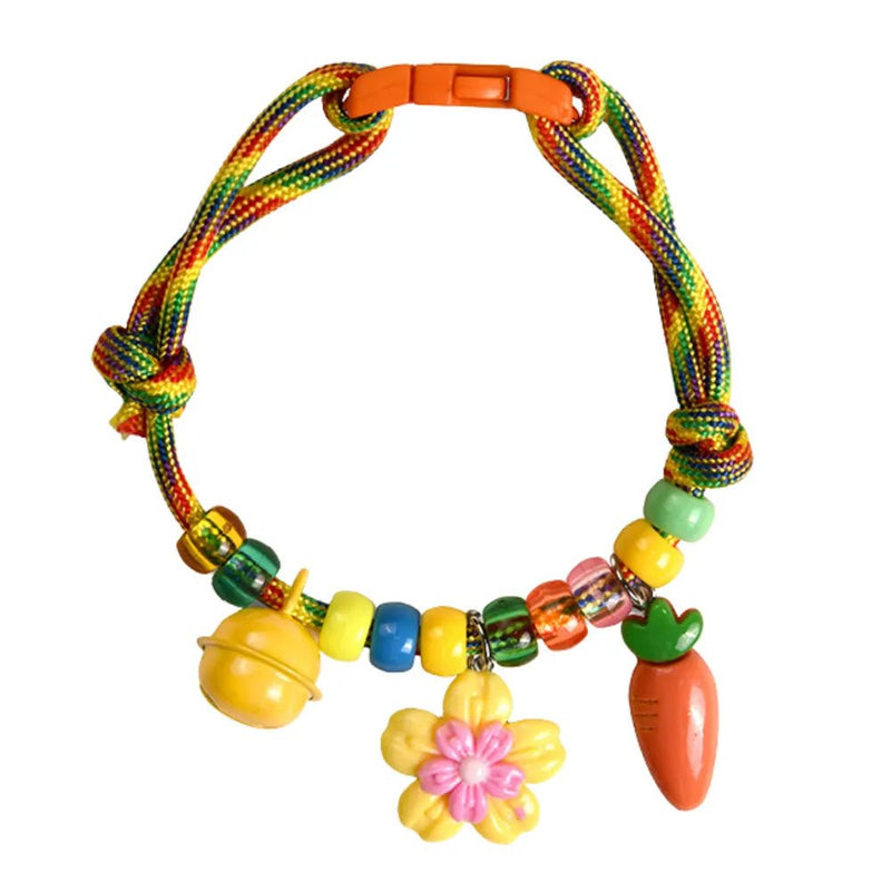 Adjustable Breathable Cute Polyester Cat Collar with Bell - GreenFur