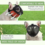 Adjustable Breathable Mesh Muzzle for Bulldogs Short - Snout Dogs - GreenFur