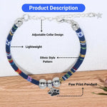 Adjustable Canvas Pet Collar with Paw Pendant for Cats and Dogs - GreenFur