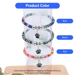 Adjustable Canvas Pet Collar with Paw Pendant for Cats and Dogs - GreenFur