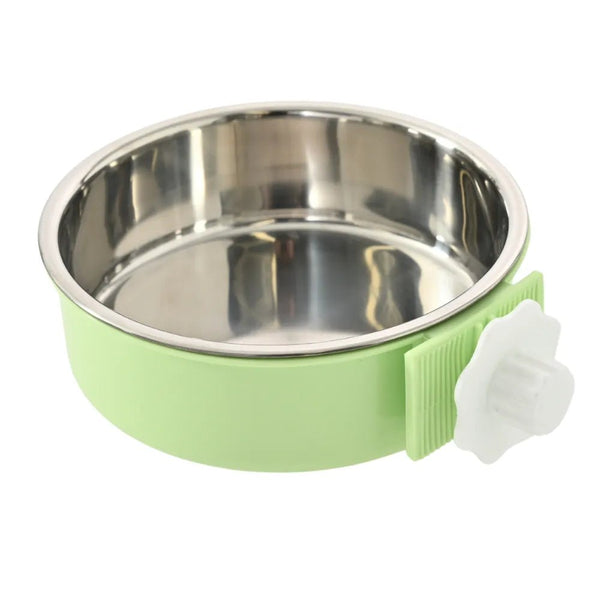 Adjustable Clamp On Stainless Steel Pet Bowl - GreenFur