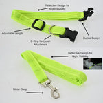 Adjustable Collar Night Visibility Reflective Pet Dog Leash Collar Set - GreenFur