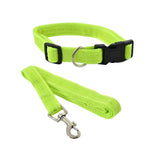 Adjustable Collar Night Visibility Reflective Pet Dog Leash Collar Set - GreenFur