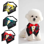 Adjustable Cotton Dog Scarves with British Style - GreenFur