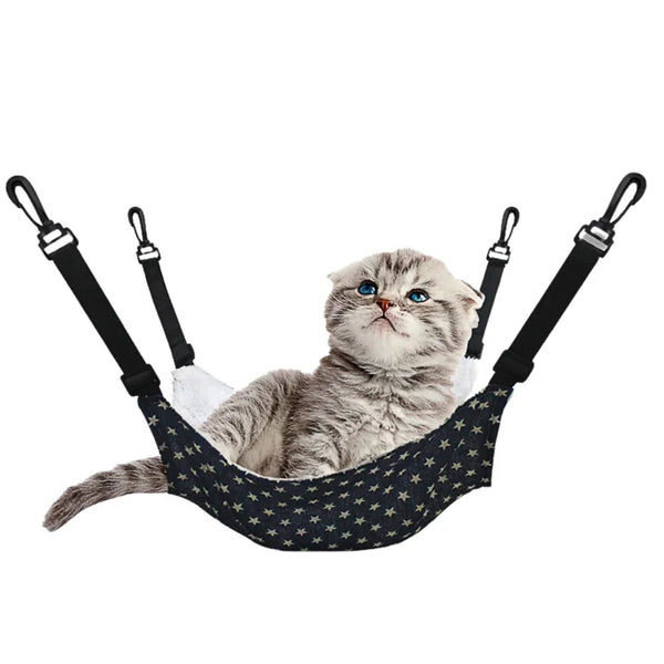 Adjustable Double - Sided Hanging Cat Hammock for Cats Summer & Winter Use - GreenFur