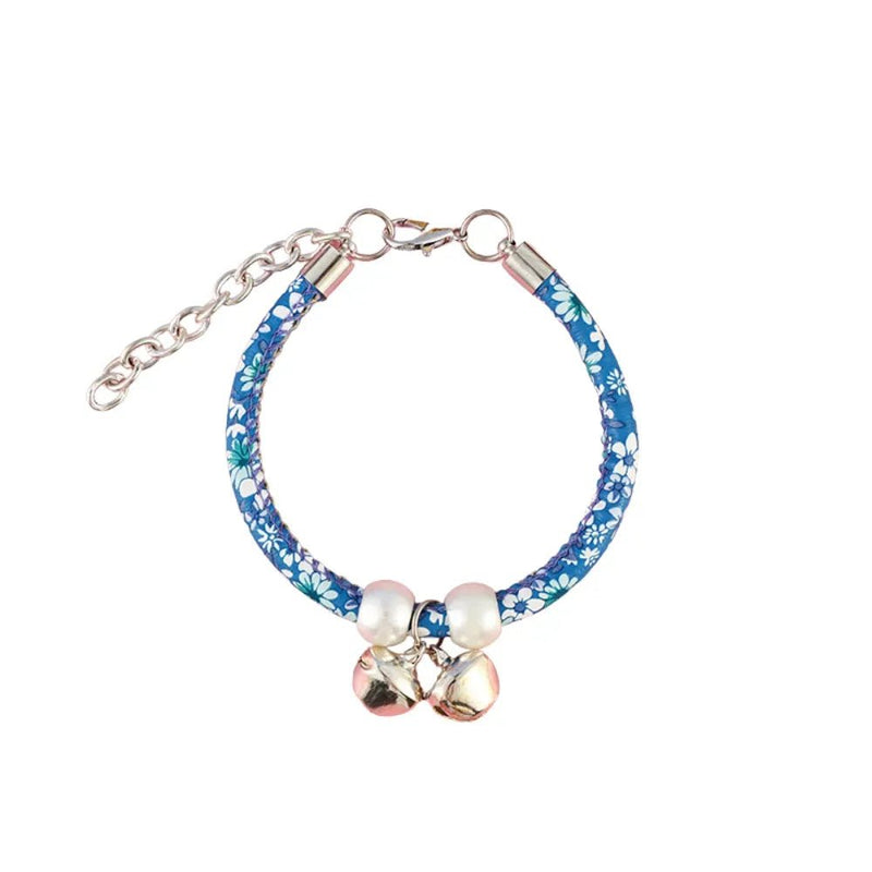Adjustable Floral Cat Collar with Bell Stylish Pet Accessories - GreenFur
