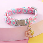 Adjustable Floral Lace Pet Collar with Pendant - GreenFur