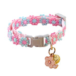 Adjustable Floral Lace Pet Collar with Pendant - GreenFur