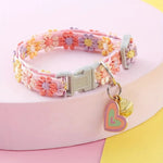 Adjustable Floral Lace Pet Collar with Pendant - GreenFur