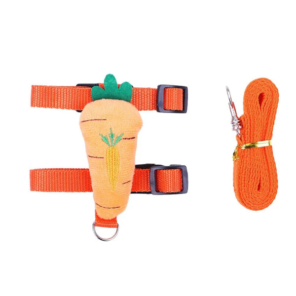 Adjustable H Style Rabbit Hamster Harness Leash Set for Walking - GreenFur