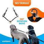Adjustable Hands - Free Pet Belt Retractable Bungee Double Dog Leash - GreenFur