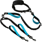 Adjustable Hands - Free Pet Belt Retractable Bungee Double Dog Leash - GreenFur