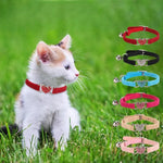 Adjustable Heart Bling Cat Collar Safety Belt with Bell - GreenFur