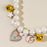 Adjustable Heart Star Moon Pet Necklace with Bell - GreenFur