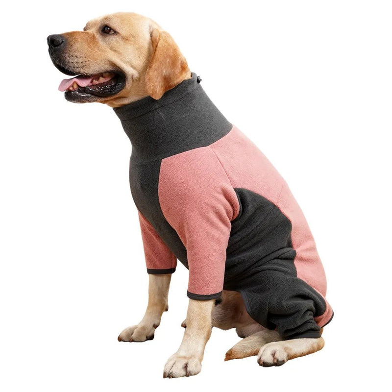 Adjustable High Collar Thickened Fleece Lined Dog Pajamas - GreenFur
