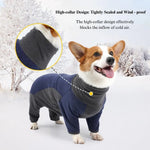 Adjustable High Collar Thickened Fleece Lined Dog Pajamas - GreenFur