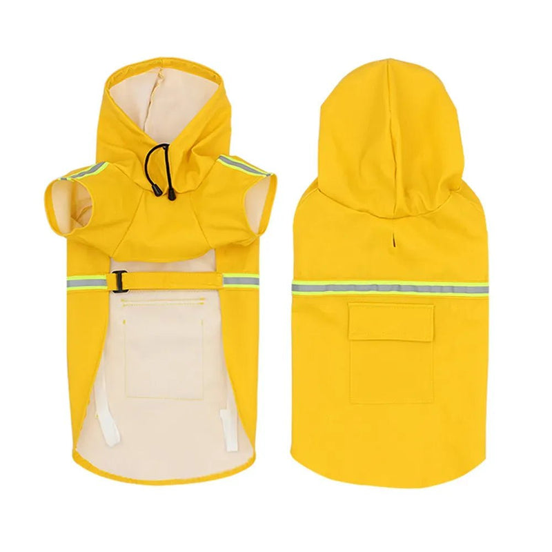 Adjustable Hood Reflective Waterproof Dog Raincoat - GreenFur