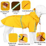 Adjustable Hood Reflective Waterproof Dog Raincoat - GreenFur