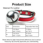 Adjustable Metal Buckle Durable PU Leather Pet Collar with Bell - GreenFur