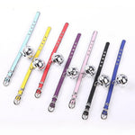 Adjustable Metal Buckle Durable PU Leather Pet Collar with Bell - GreenFur