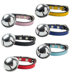 Adjustable Metal Buckle Durable PU Leather Pet Collar with Bell - GreenFur