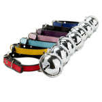 Adjustable Metal Buckle Durable PU Leather Pet Collar with Bell - GreenFur